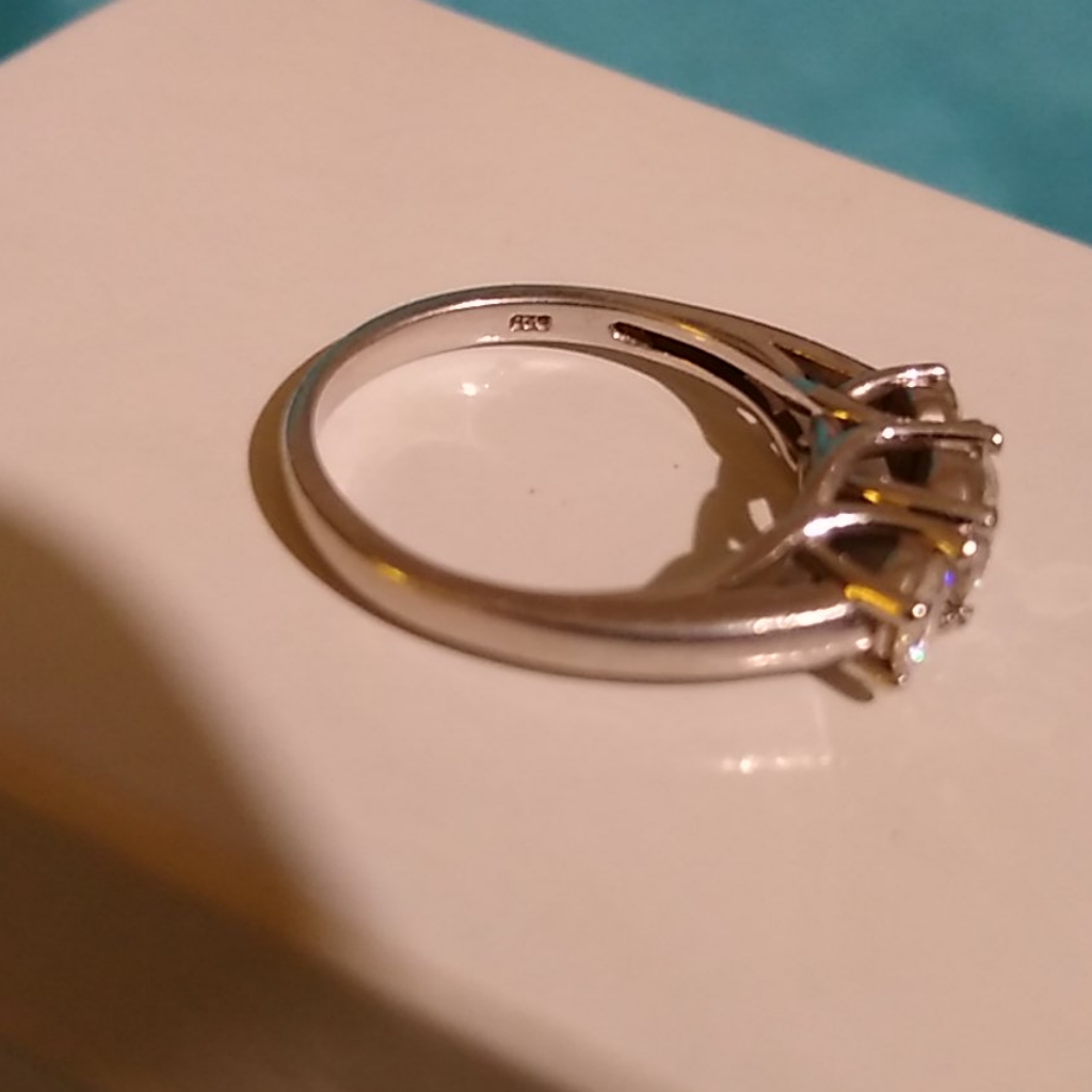 "Forever Classic" Moissanite 3 Stone Ring — image 4 of 8